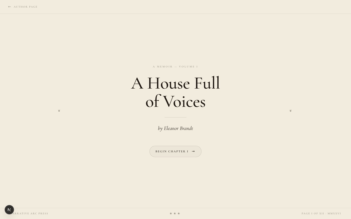 The Manuscript theme: a published memoir cover.